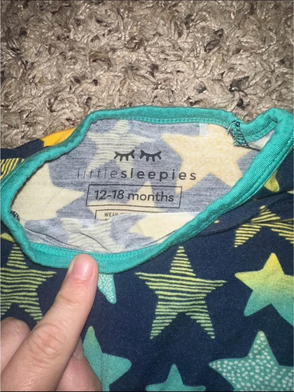Little Sleepies Bamboo Crescent Zippy- Multicolor Stars